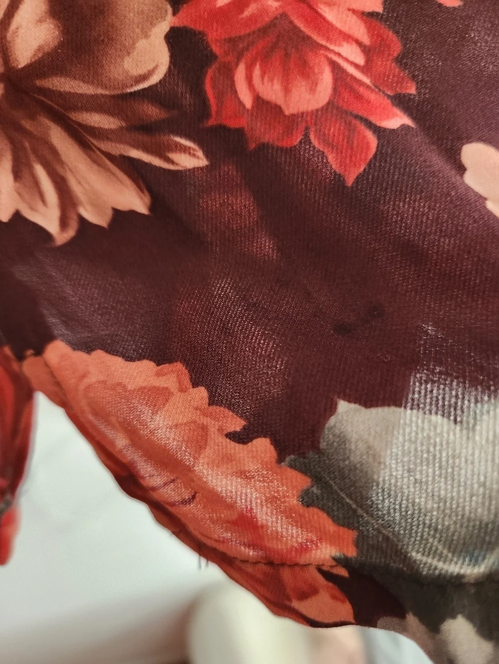 Jones New York Country Floral Button-Up Blouse • 100% Silk • Size 12
